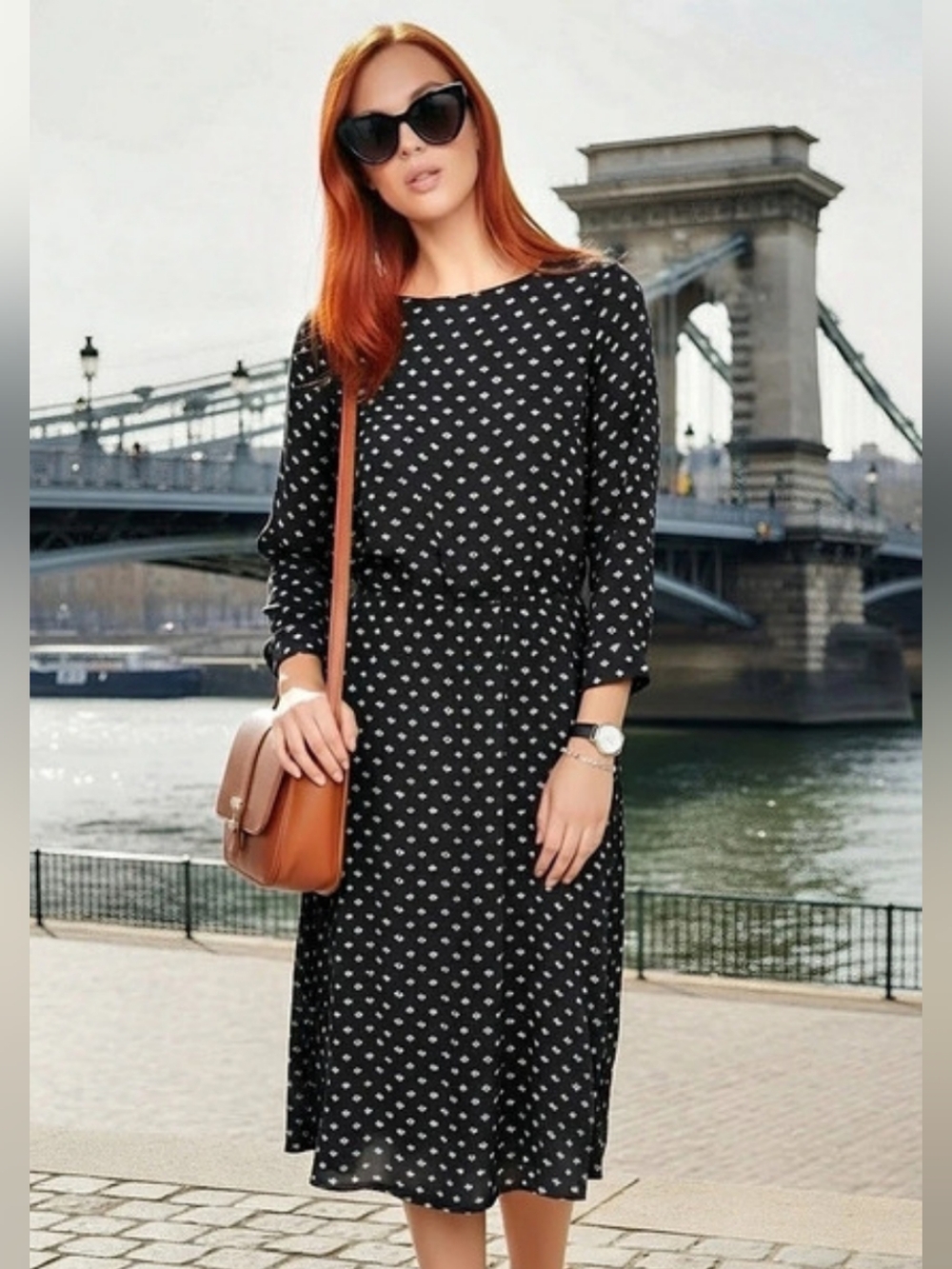 ba&sh Terry Floral Midi Dress Women Black Size 0